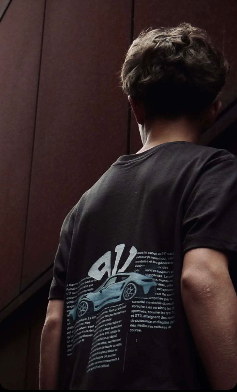 T-Shirt Facy noir - Design Porsche